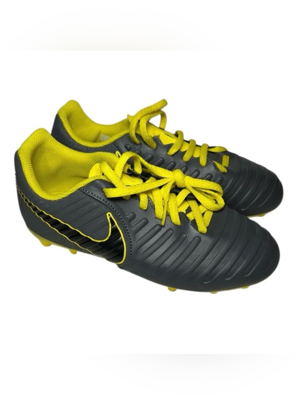 Nike Tiempo Legend 7 Youth Size 3.5y Black Yellow Indoor Soccer Shoes  New